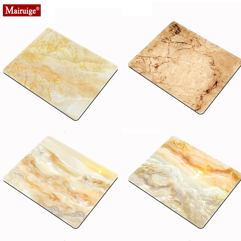

Yellow Mousepad 18x20cm Marble Texture Pattern Simplicity Small Mouse Mat Office Desk Mats Computer Gaming Mouse Pad