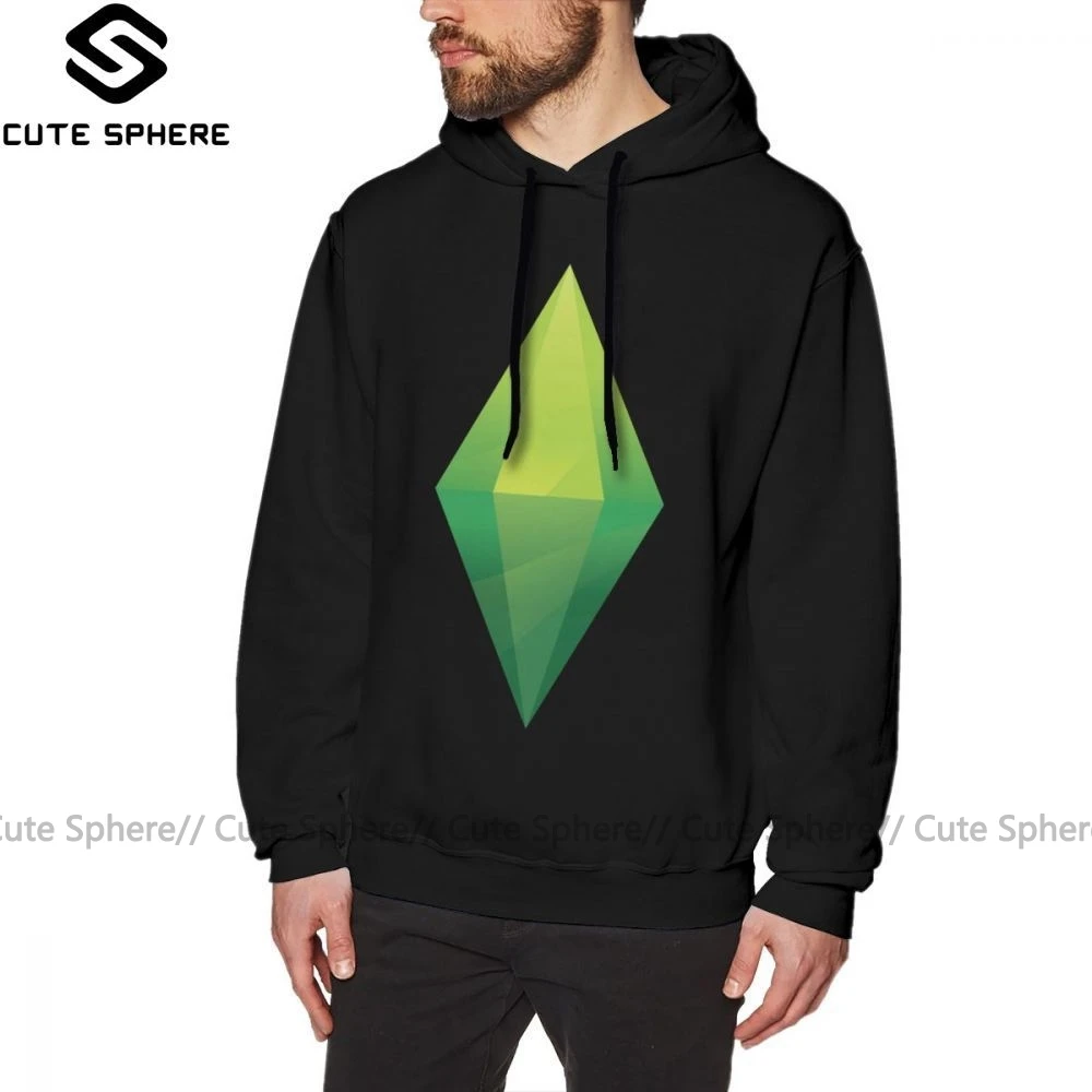The Sims Hoodie The Sims Plumbob Hoodies Winter Male Pullover Hoodie Red X Cotton Fashion Long Loose Hoodies