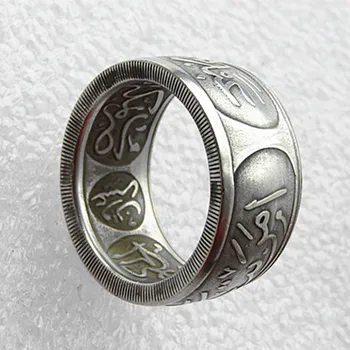 

Handmade Ring By SA(10) AH1334 8 Year 8 Saudi Arabia Hejaz 20 Piastres 'Date' 1Riyal Silver Copy Coin(37mm) In Size 8-16