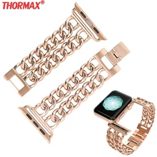 Для Apple Watch 5 4 40 мм 44 мм браслет из нержавеющей стали ремешок роскошный ремешок для iwatch серии 5 4 3 38 мм 42 мм розовое золото