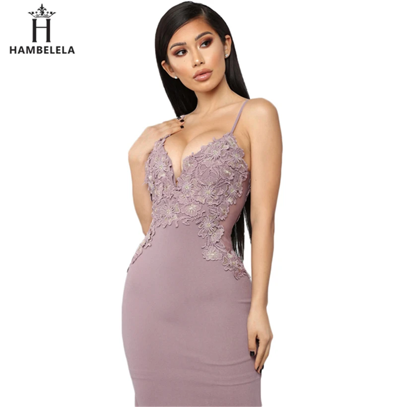HAMBELELA Long Summer Floral Lace Dress Women Backless Bodycon Sexy Simple Elegant Prom Evening Party Wedding Maxi Dress Gown (10)