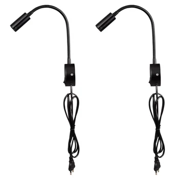 

2pcs Wall Mounted Flexible Hose Bedside Light Reading Light for Living Room Reading Room