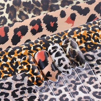 

4 Style Leopard Print Nail Sticker Nail Foils Starry Sky Wraps Transfer Decals Polishing Sliders Nails Accessories Nail Manicure