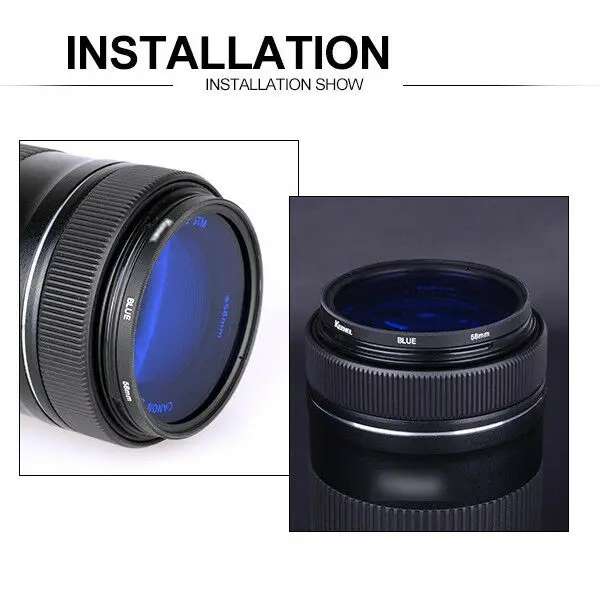 Camera Lens Filter Color Filter Photography Filter 6PCS 30/40.5/43/46/49/52/55/58/62/67/72/77/82mm Full Color Filters Set For Canon Sony Nikon Camera Lens Accessories with Bag