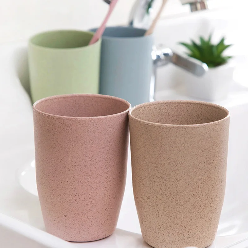 Daily Necessities Wheat Straw Cups Simple Wash Plastic Childrens Cup tlsm | Дом и сад