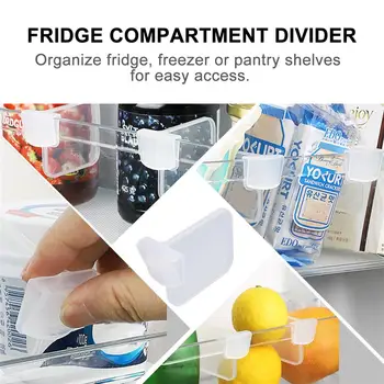 

1 Set 4Pcs Free Combination Fridge Organizer Refrigerator Drawer Organizer Clapboard Divider Partition (Transparent)