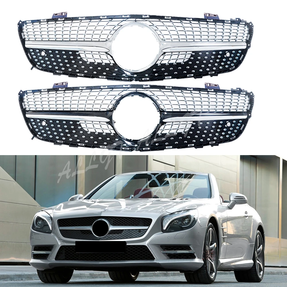 Передняя гоночная Заготовка решетка бампера верхняя крышка для Mercedes Benz R231 SL Class