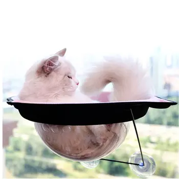 

Creative Transparent Cover Cat Hammock Cat Window Bed Lounger Sofa Cushion Hanging Shelf Seat for Ferret Chinchilla