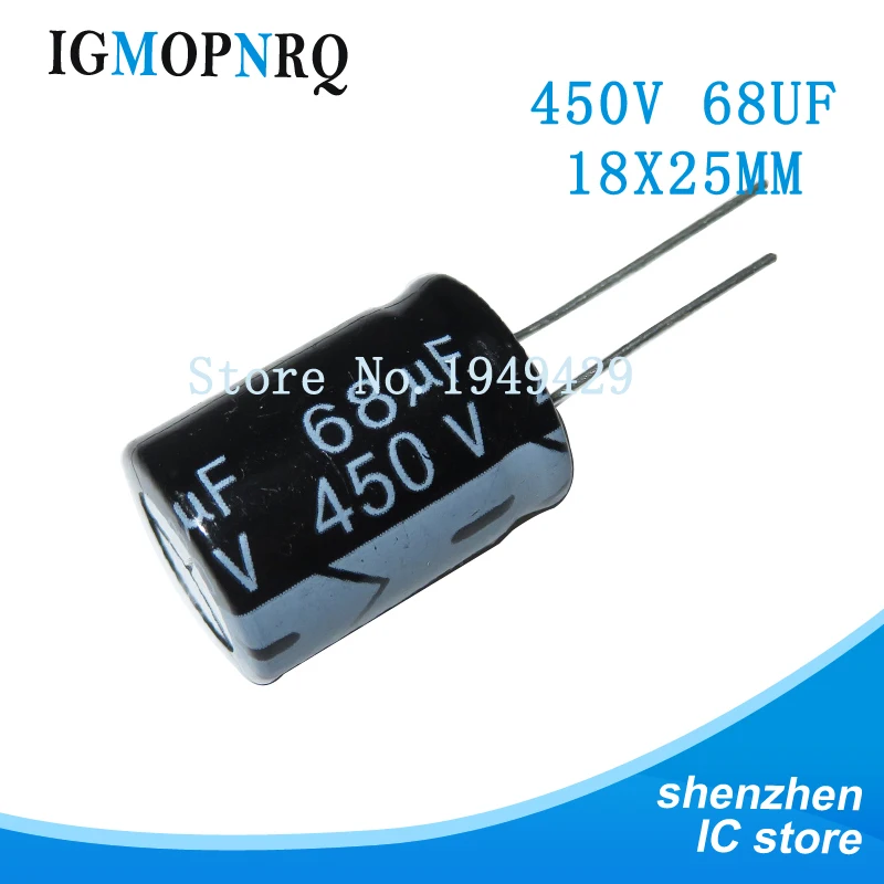 5 шт. 450V68UF 18*25 мм 68 мкФ 450V новый алюминиевый электролитический конденсатор |
