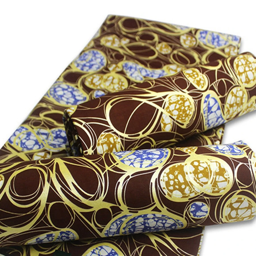 Lastest African Golden Wax Fabrics Cotton Prints Nigerian Rapper Aqua Color Batik Ankara Nice New Coming Veritable  Material