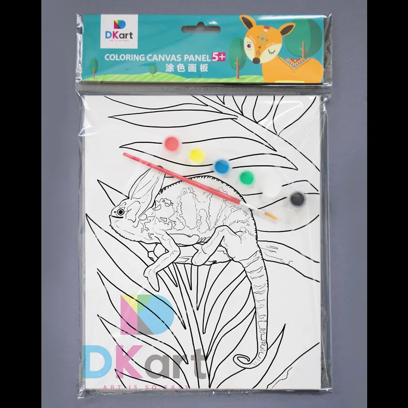 

OPP Bag Customizable Cartoon CHILDREN'S Drawing Board DIY Digital Oil Painting Set 24X30 Cm Painting Frame Canvas Oil Painting B
