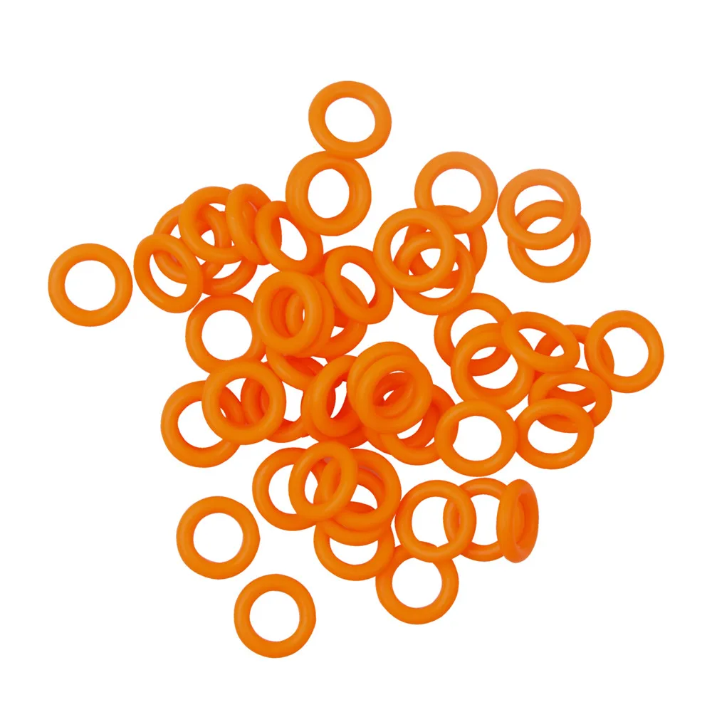 200 шт силиконовые уплотнительные кольца рыболовные аксессуары резиновое уплотнение, прокладка для червей сумасшедшая оснастка кольца уплотнительное кольцо инструмент рыболовные снасти - Цвет: orange