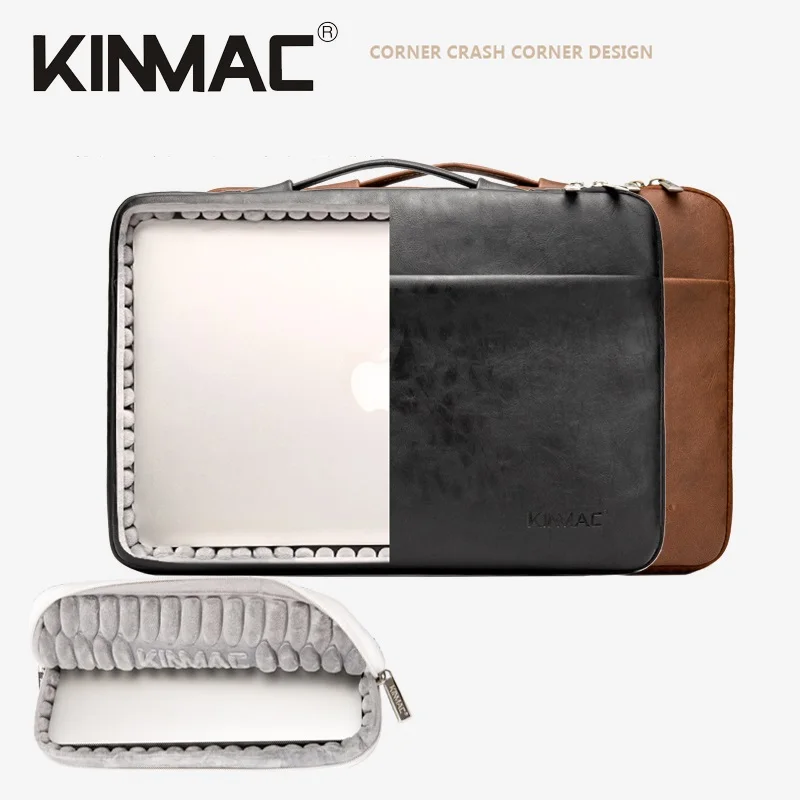 Kinmac Brand PU Leather Laptop Bag 12,13,14,15,15.6 Inch, Shockp