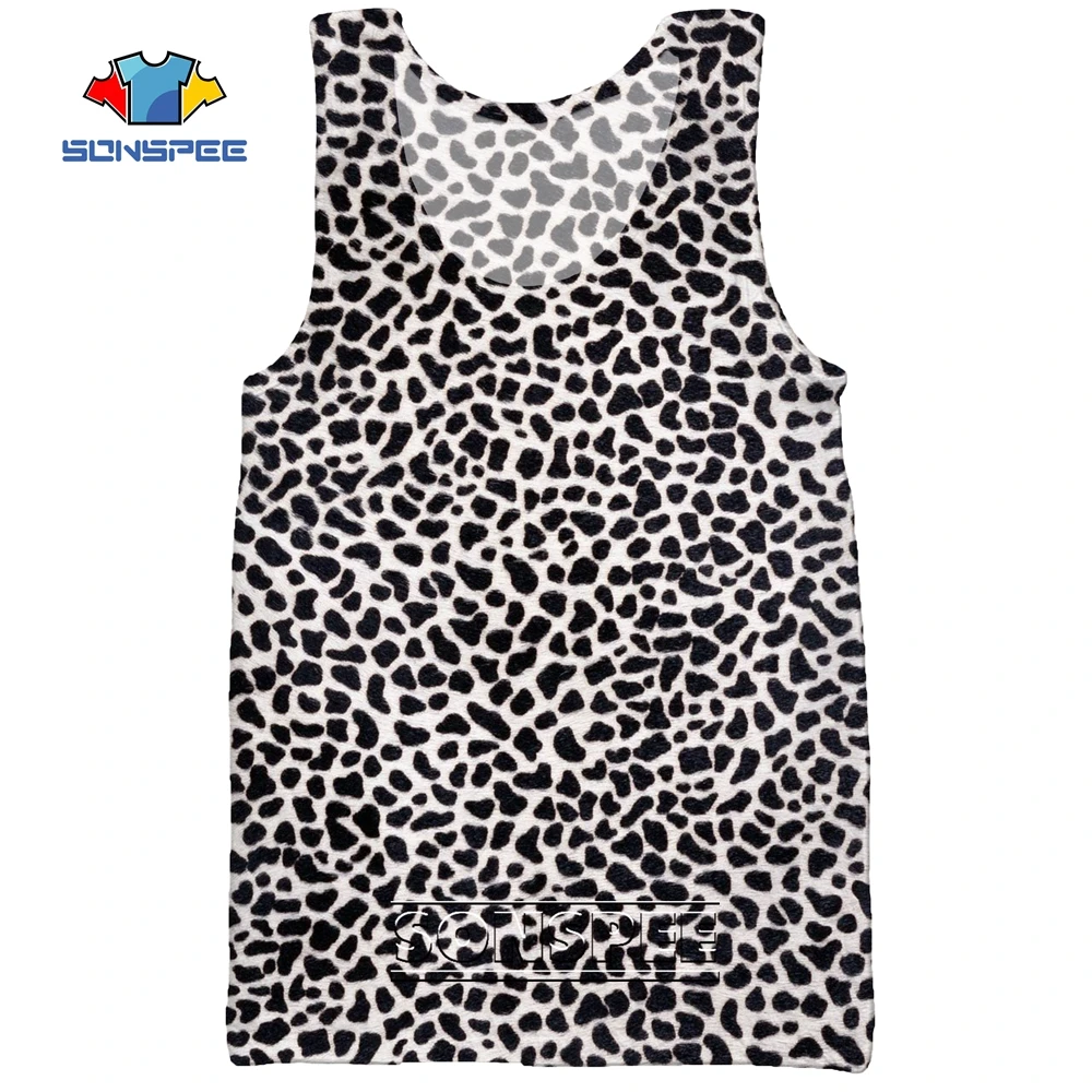 SONSPEE Leopard Animal Hunting 3D Print Men's Tank Tops Casual Fitness Bodybuilding Gym Muscle Funny Men Sleeveless Vest Shirt