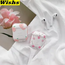 Лето Фрукты Вишня персик наушники гарнитура аксессуары прозрачный чехол для ПК для Apple Airpods 1/2 беспроводные Bluetooth сумки для гарнитур