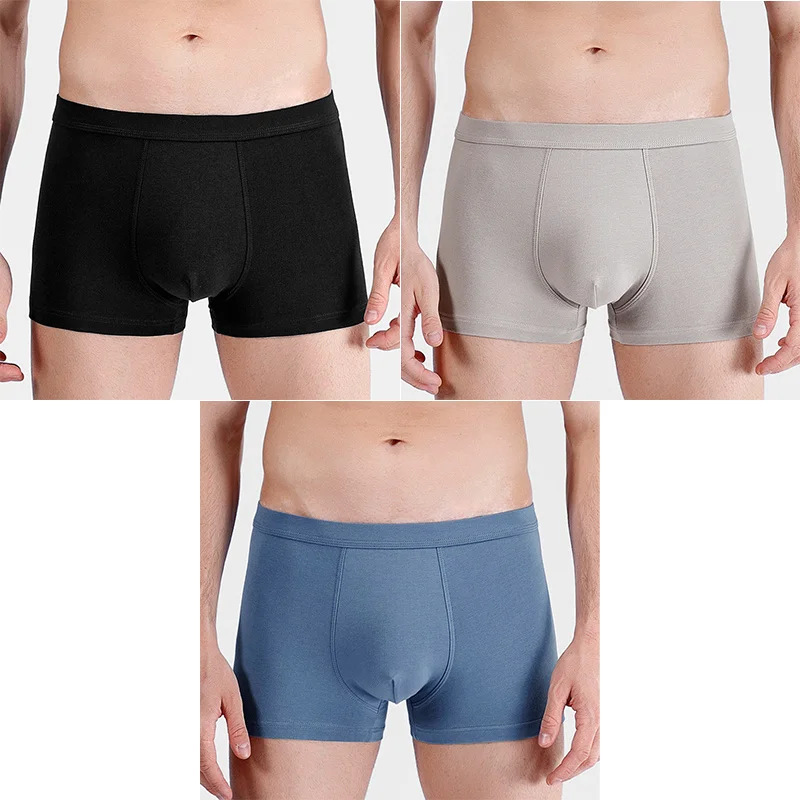3pcs/lot Men's Boxers Underwear High Quality Cotton Sexy Solid Panties Athletic Briefs Large size Underpants Wholesale