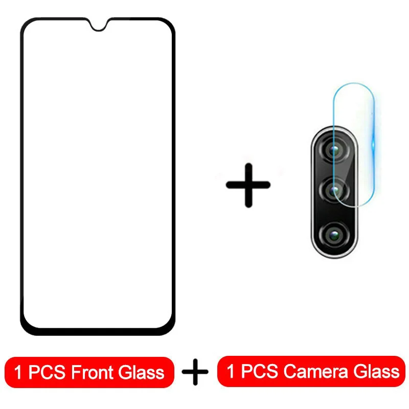 Закаленное стекло для samsung Galaxy A50 A70 A40 A30, Защитное стекло для объектива камеры, Защитное стекло для samsung A50 A70 A30 A10 A20E - Цвет: 2 in 1 Black Glass