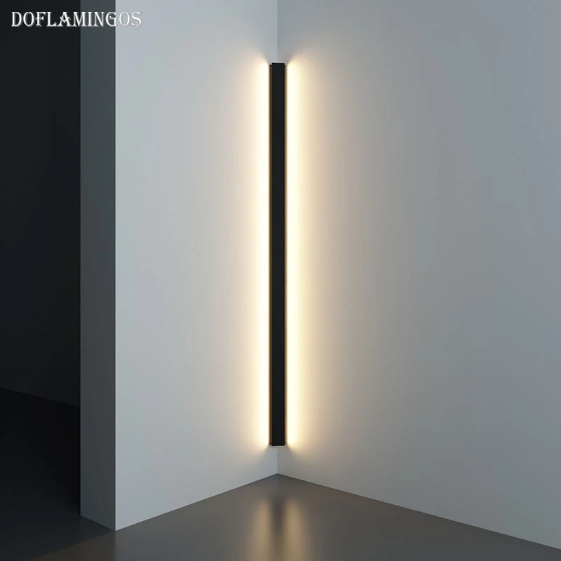de esquina moderno led lampara de pared minimalista luz interior apliques de pared accesorios escalera 100cm 150cm dormitorio cabecera recibidor de