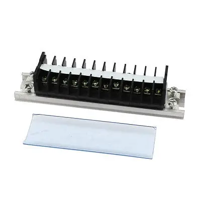 

660V 15A 12 Positions Double Row Barrier Block Screw Terminal Strip