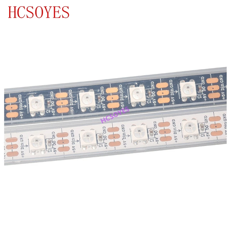DC 5V 1m/5m рулон ws2812b ws2811ic встроенный 5050 smd rgb полоса индивидуально Адресуемая 30/60/144/m