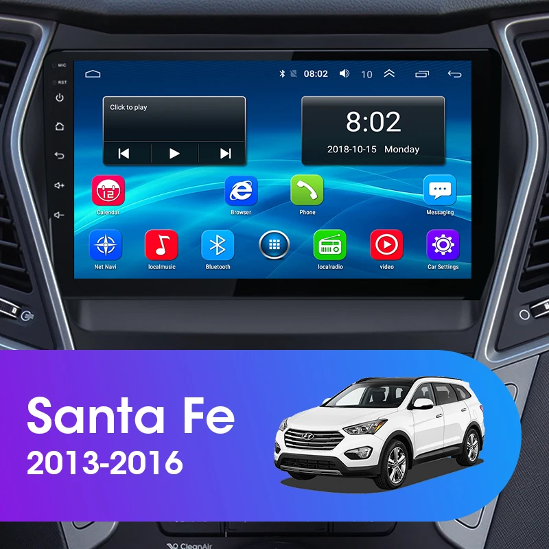 JMCQ 9 &quotдля Hyundai Santa Fe 3 2013 2017 автомобильное радио 2 Din Android плеер GPS Bluetooth