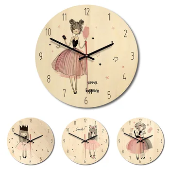 

Cartoon creative wall clock modern minimalist living room creative clock art clock princess
