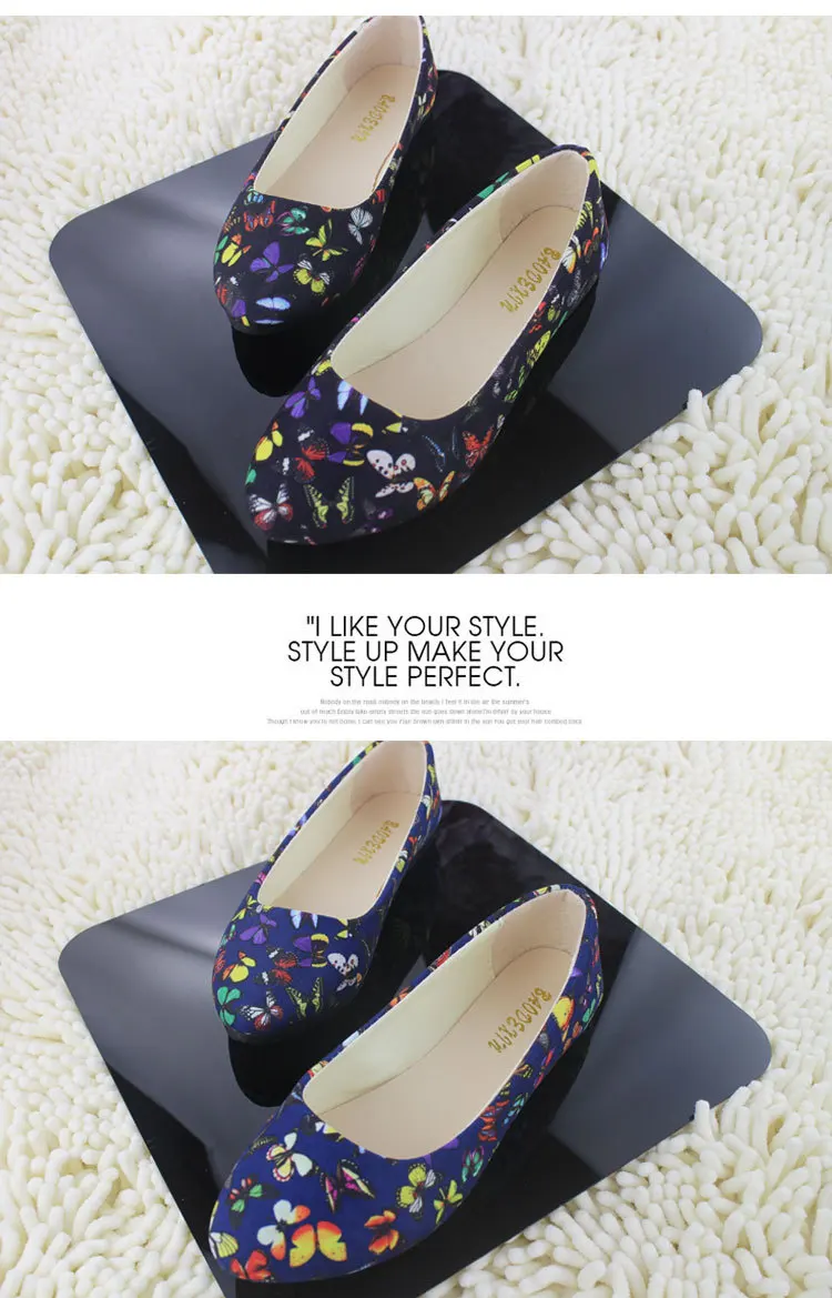 

2019 WOMEN'S Shoes New Style Fashion Summer Korean-style Floral Printed Butterfly Fashion Shoe Cover WOMEN'S Flat Shoes Large Si