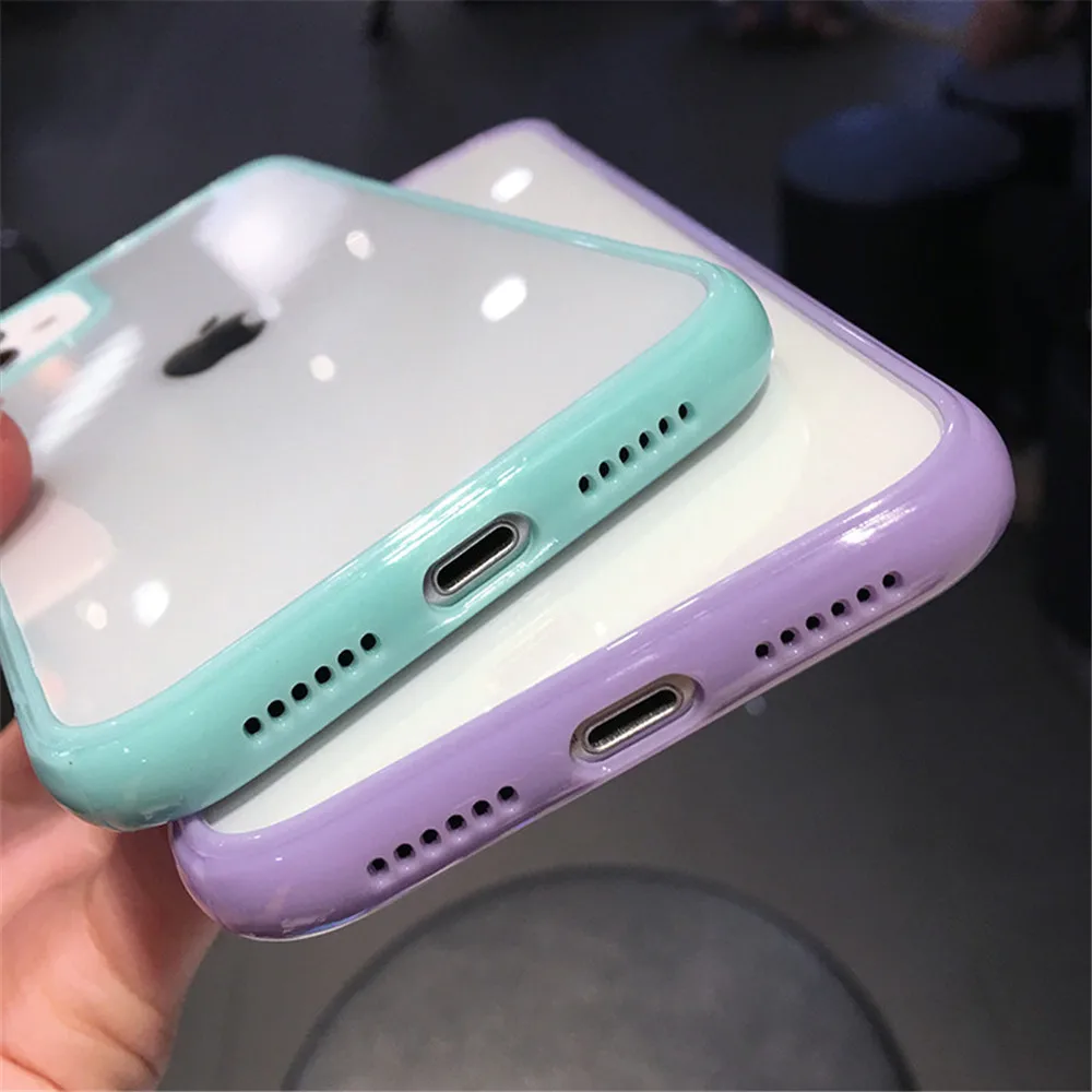 apple mag charger Transparent Shockproof Bumper Phone Case For iPhone 11 12 13 Pro Max Mini X XR XS Max 7 8 Plus SE 2020 Candy Color Hard PC Cover magsafe battery