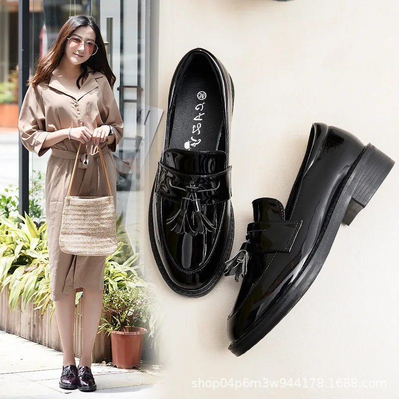 

INS Small Leather Shoes Women's Harajuku Students Korean-style Versatile Ulzzang Flat 2019 New Style Retro British Style WOMEN'S
