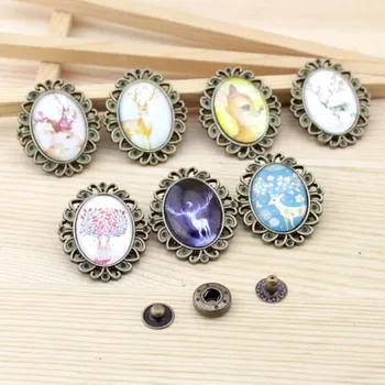 

Reiki fawn series 30*36MM antique brass Snap button oval DIY Handmade Sewing quilt Bag accessories 7pcs/lot