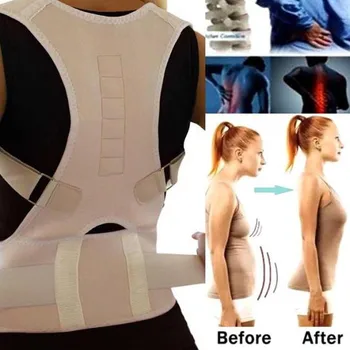 

Posture Corrector Magnetic Therapy Brace Shoulder Back Support Belt for Men Women Braces & Supports Belt Shoulder Posture