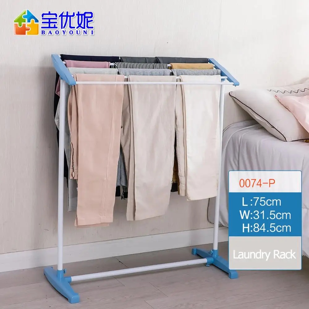 BYN Sky Blue Floor Standing Cloth Towel Laundry Rail Rack Trouser Holder Dry Hanging Rod Rack for B - 32802819846  BYN Sky Blue Floor Standing Cloth Towel Laundry Rail Rack Trouser Holder Dry Hanging Rod Rack for B - 32802819846