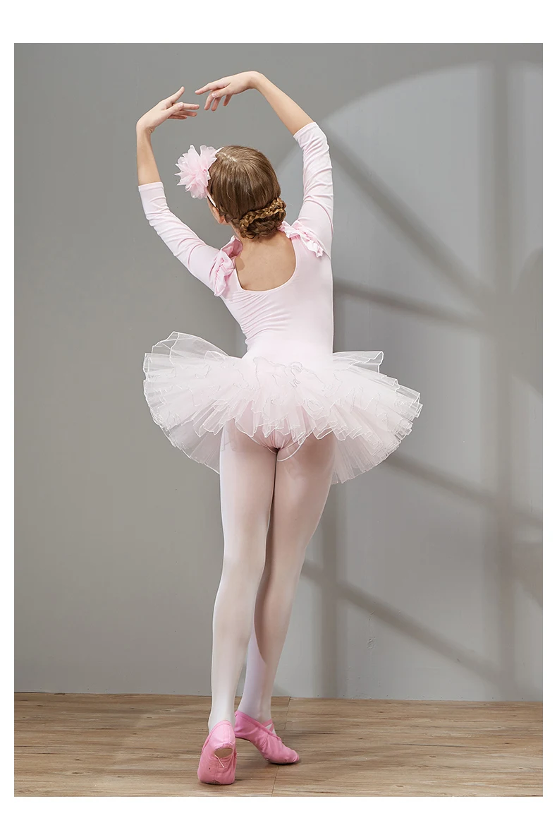 Балетное платье пачка балетный танец для девочек Дети Высокое качество тюль с длинным рукавом танец для осени и зимы