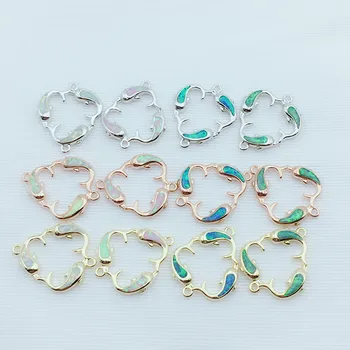 

2pcs high quality opal fish bracelet connector accessories for diy bracelet jewelry making charm accessories gift for women
