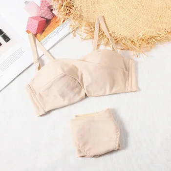 

Dream Ballet Girl Underwear Comfortable No Steel Ring Small Chest Gathered Adjustment Type Beautiful Soft Cup Bra Set 2