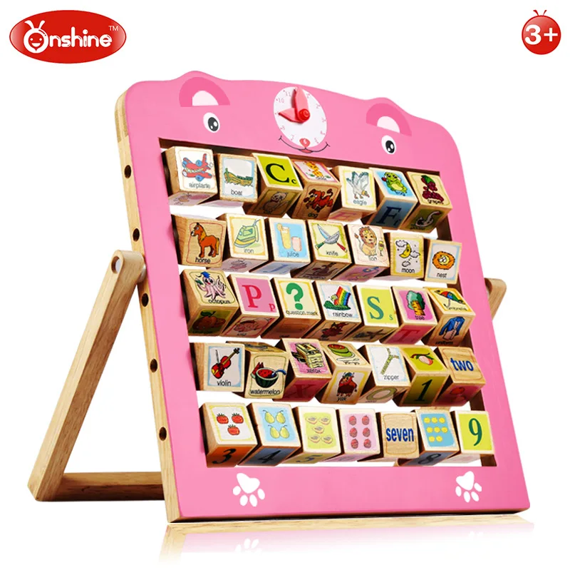

Onshine Wooden Children'S Educational Toy Lettered with Numbers Education Framework Early Education Animal Cognitive Toy Turning
