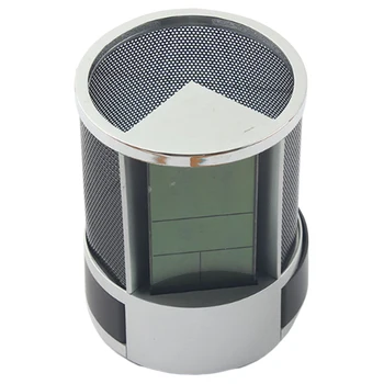 

Digital LCD Desk Alarm Clock and Grid Ruler Pen Pen Holder Time Temperature Calendar