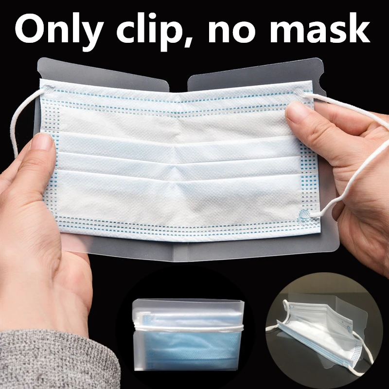 5pcs Dustproof Mask Folder Container Foldable Face Masks Folder Clip Safe Pollution Disposable