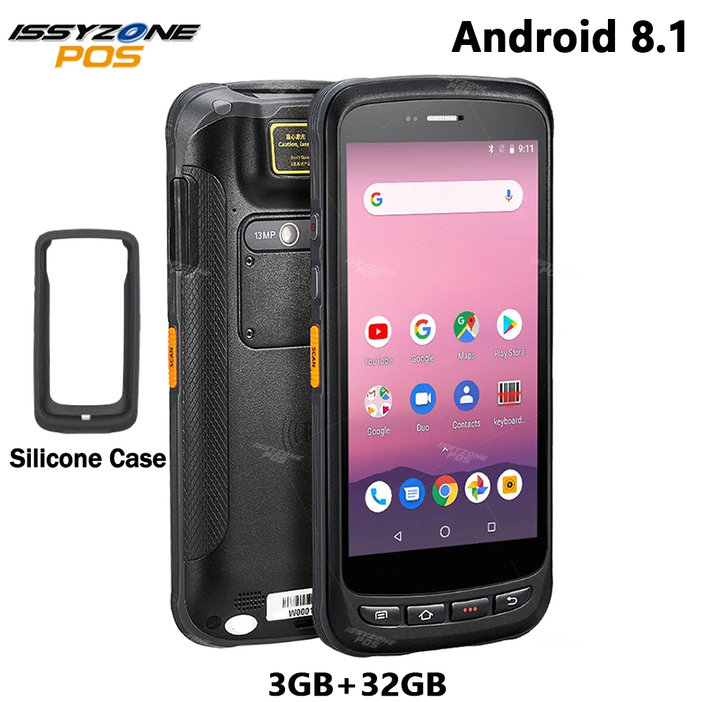

ISSYZONEPOS Android 8.1 Handheld PDA 5.2 inch Rugged Industrial Terminal PDA 2D Barcode Scanner 3G RAM 32G ROM Data collector