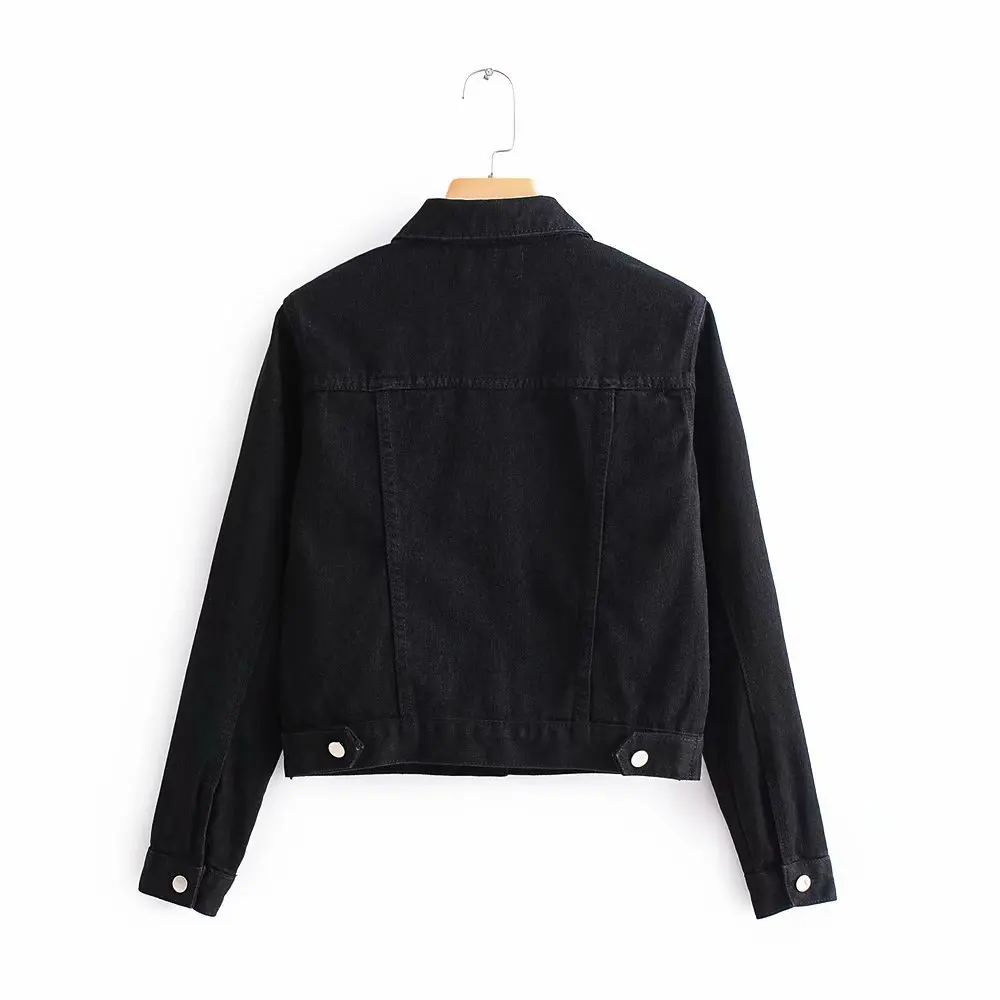 Осенне-зимнее женское платье в западном стиле, стиль, черно-белое джинсовое пальто с узором