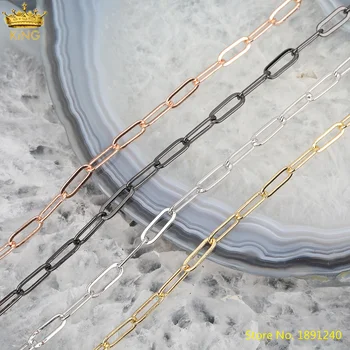 

5Meters 4X11mm Plated Platinum Black Rose Gold Oval Retention Chains For Hip Hop Necklace Making Component YLLT-04KBAF