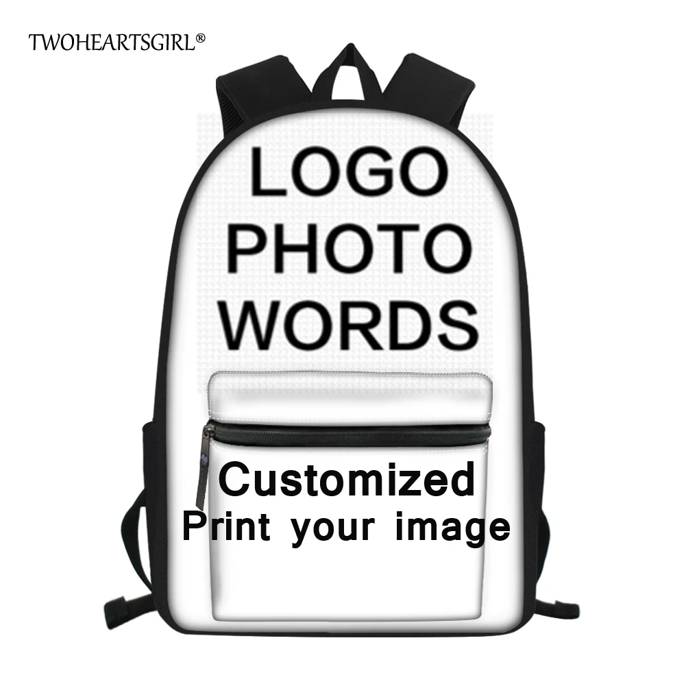 

Twoheartsgirl Cutomize Your Image Name School Bag for Kids Cute Student Boys Girls Cartoon Bookbag Children Schoolbags Mochila