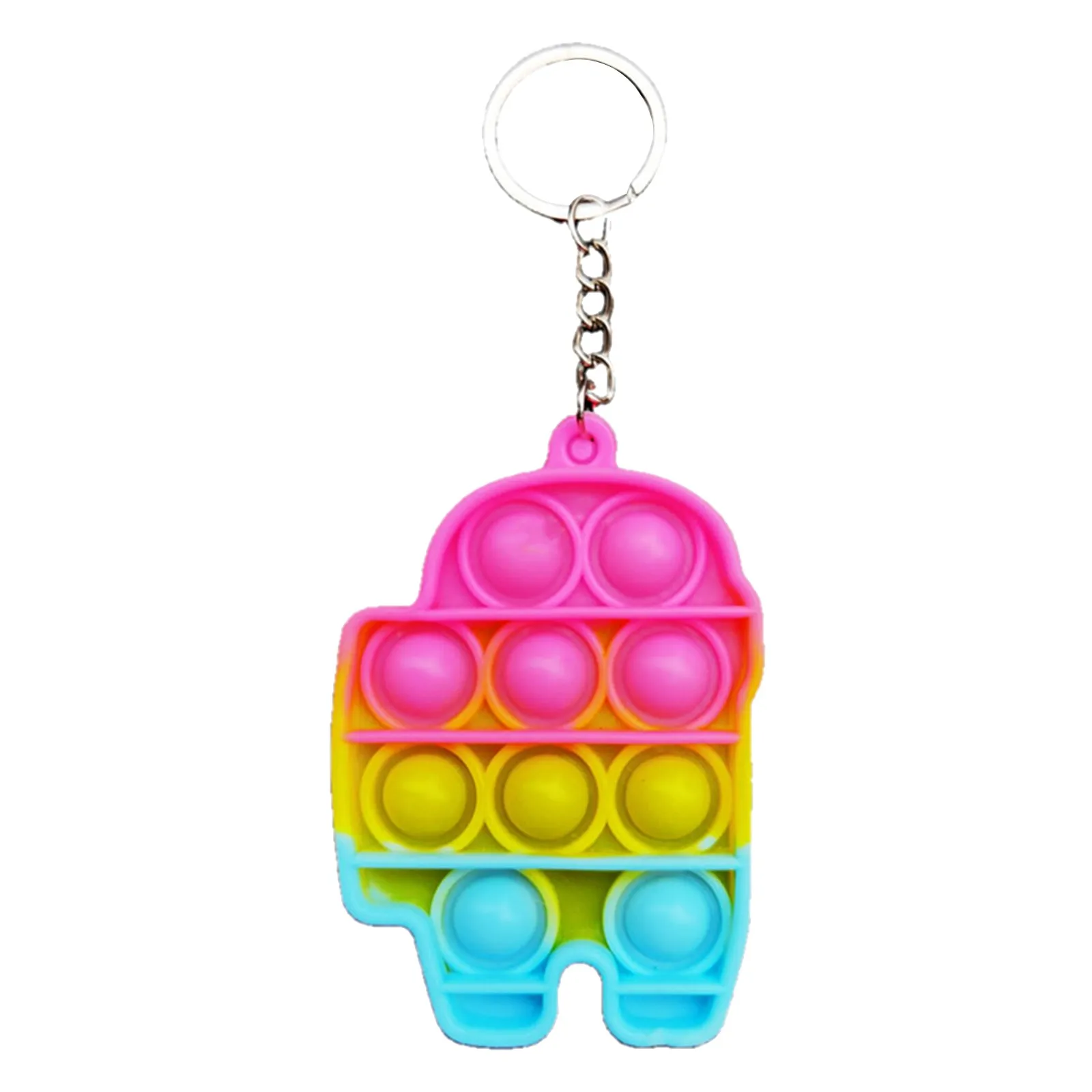 New push pops its mini keychain dinosaur simple dimple fidget toy for autism adhd anxiety anti stress relief edc sensory bubble atomic nee dohs Squeeze Toys