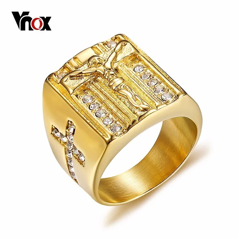 Мужское кольцо в стиле панк с крестом Иисуса Христа|chunky rings|ring forrings for men |