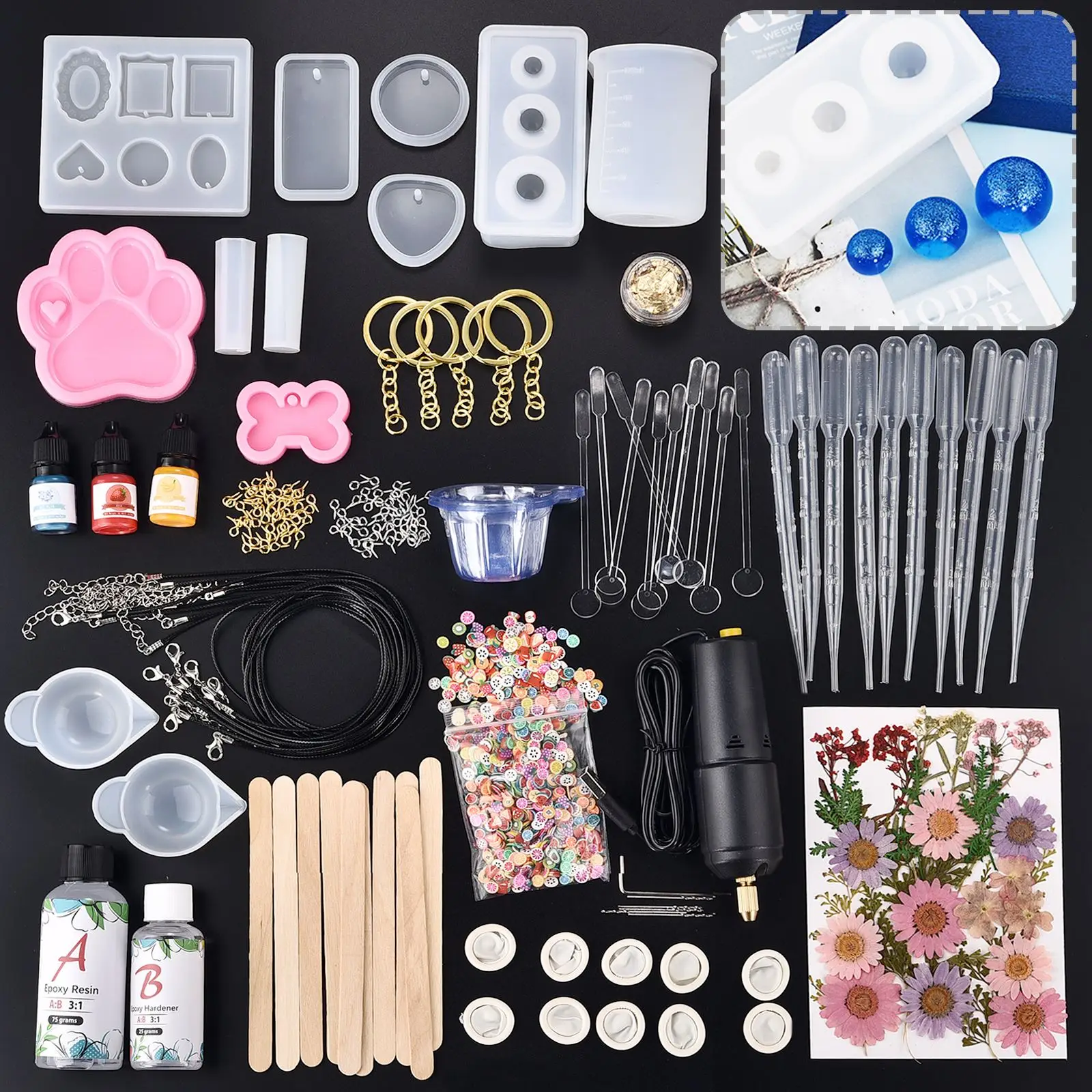 15 Styles Epoxy Resin Mold Set UV Casting Silicone Mold Tool Kit DIY  Earring Pendant Keychain Jewelry Making Kits Handmade Craft