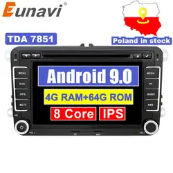 Eunavi 2 Din Android 8,1 аудио автомобильный DVD плеер gps радио для VW GOLF 6 Polo Bora JETTA B6 PASSAT Tiguan; Skoda OCTAVIA OBD