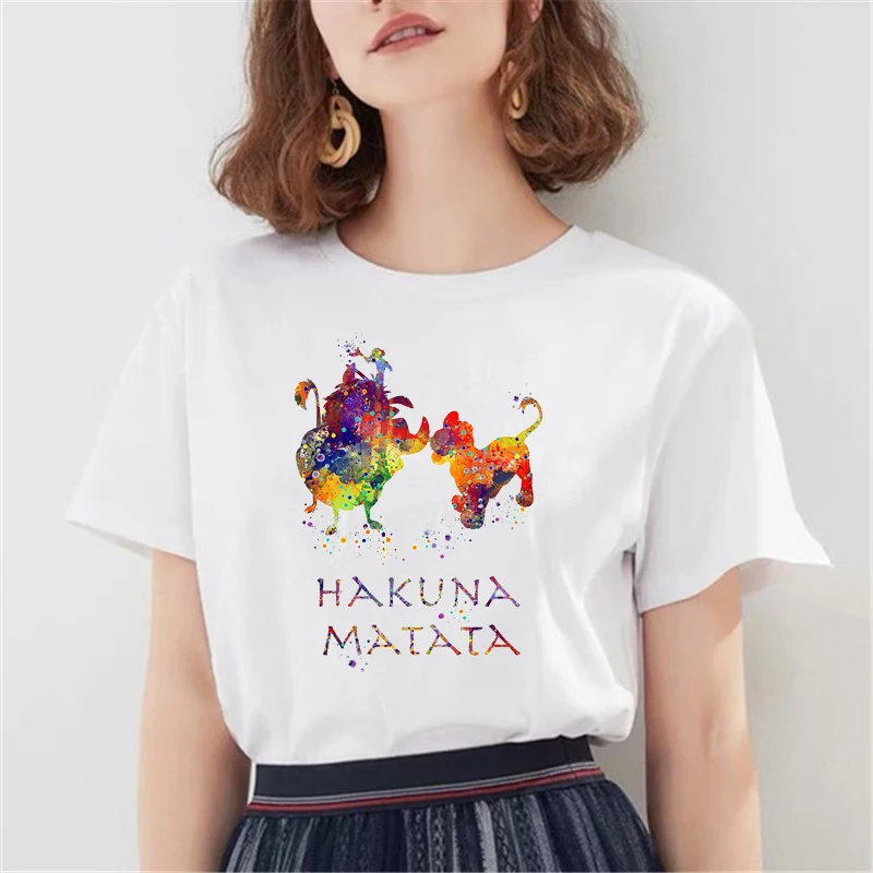 Женская футболка Harajuku Ullzang The Lion King Kawaii, забавная футболка, женская летняя футболка, модный топ, футболка с рисунком, женская футболка