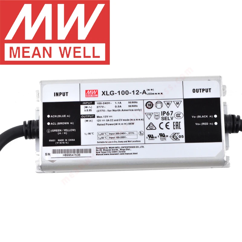 Бренд Mean Well представляет XLG-100-12/24-A/AB IP67 металлический чехол