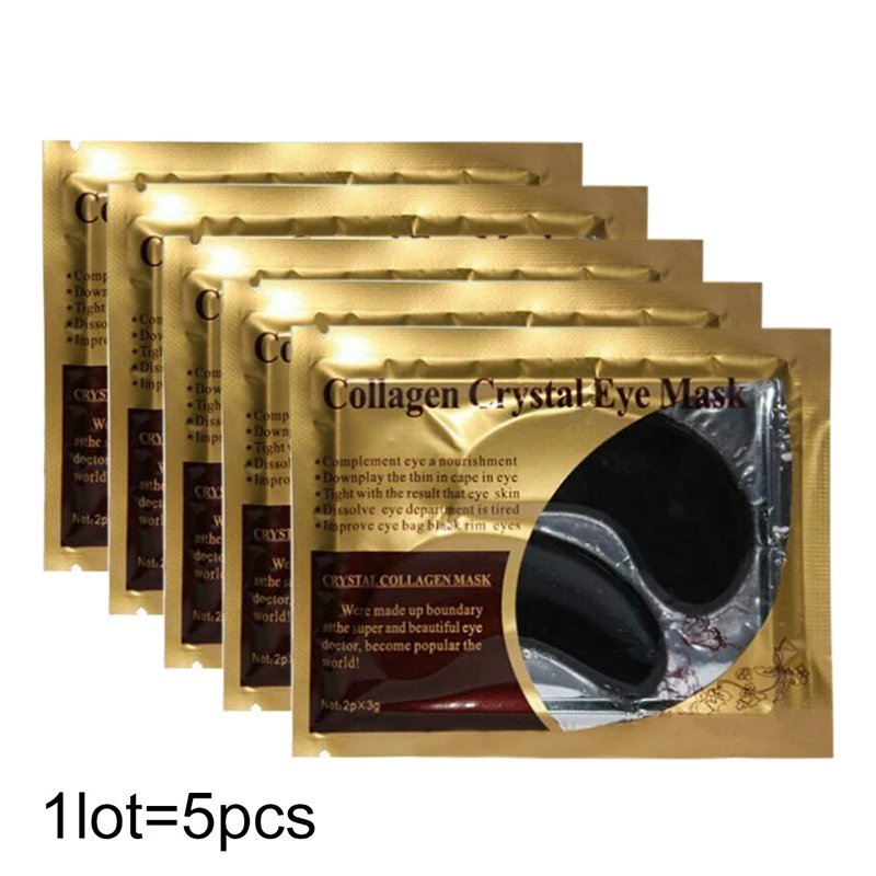 10pcs 10 шт. = 5 упаковок 24 к Золотая кристальная коллагеновая маска для глаз против старения/темных кругов/отечности увлажняющие маски для глаз гелевые подушечки для век маска для век - Цвет: 10pcs