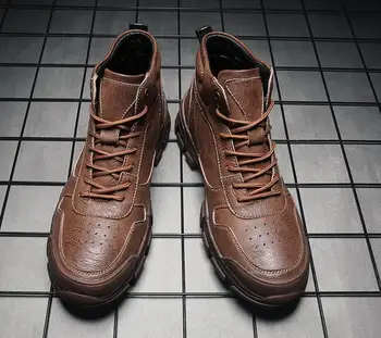 

Autumn Martin boots men's tide casual high shoes retro 2019 new winter tooling men's shoes snow boots
